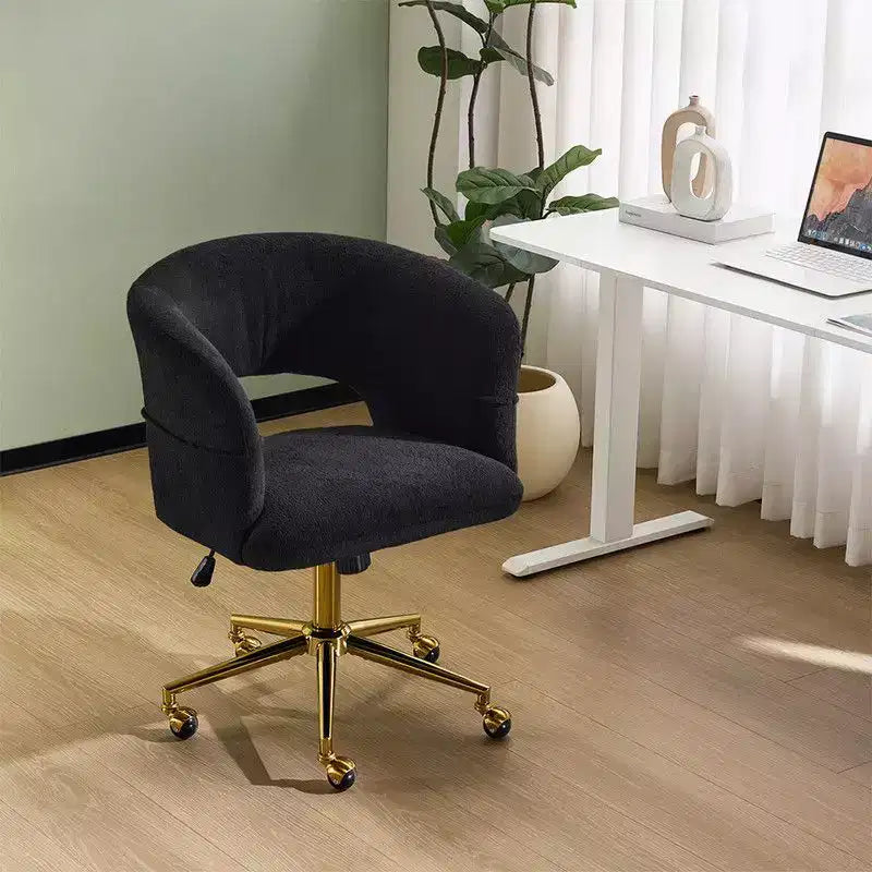 Karl Home | Fauteuil de bureau pivotant à dossier anneau en velours de 25,1 pouces