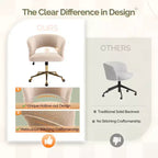 Karl Home | Fauteuil de bureau pivotant à dossier anneau en velours de 25,1 pouces