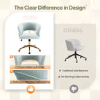 Karl Home | Fauteuil de bureau pivotant à dossier anneau en velours de 25,1 pouces