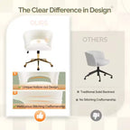Karl Home | Fauteuil de bureau pivotant à dossier anneau en velours de 25,1 pouces