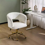 Karl Home | Fauteuil de bureau pivotant à dossier anneau en velours de 25,1 pouces