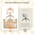Karl Home | Fauteuil de bureau pivotant à dossier anneau en velours de 25,1 pouces