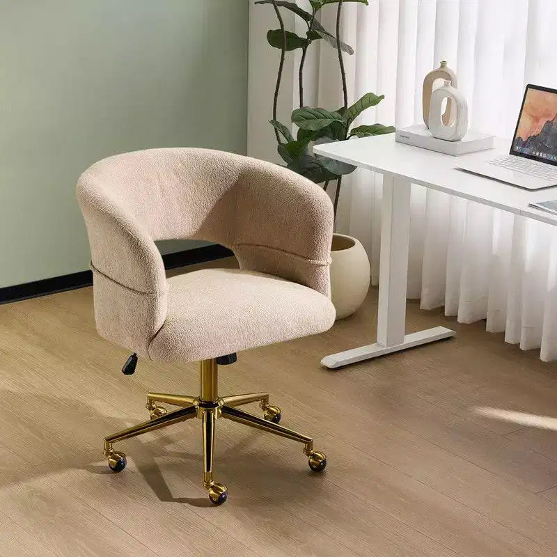 Karl Home | Fauteuil de bureau pivotant à dossier anneau en velours de 25,1 pouces