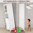 Meuble de rangement de salle de bain haut GustoWave avec portes en verre et étagère réglable, meuble de garde-manger, armoires hautes autoportantes pour buanderie