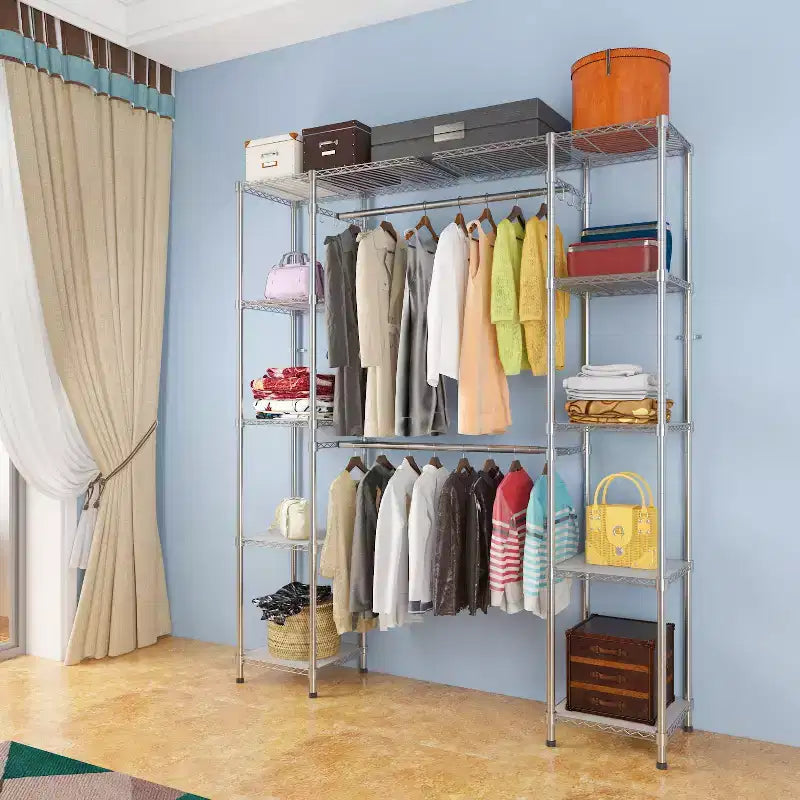 Karl Home Silver Electroplated Carbon Steel Coat Rack 57.9x13.8x70.9 Inches