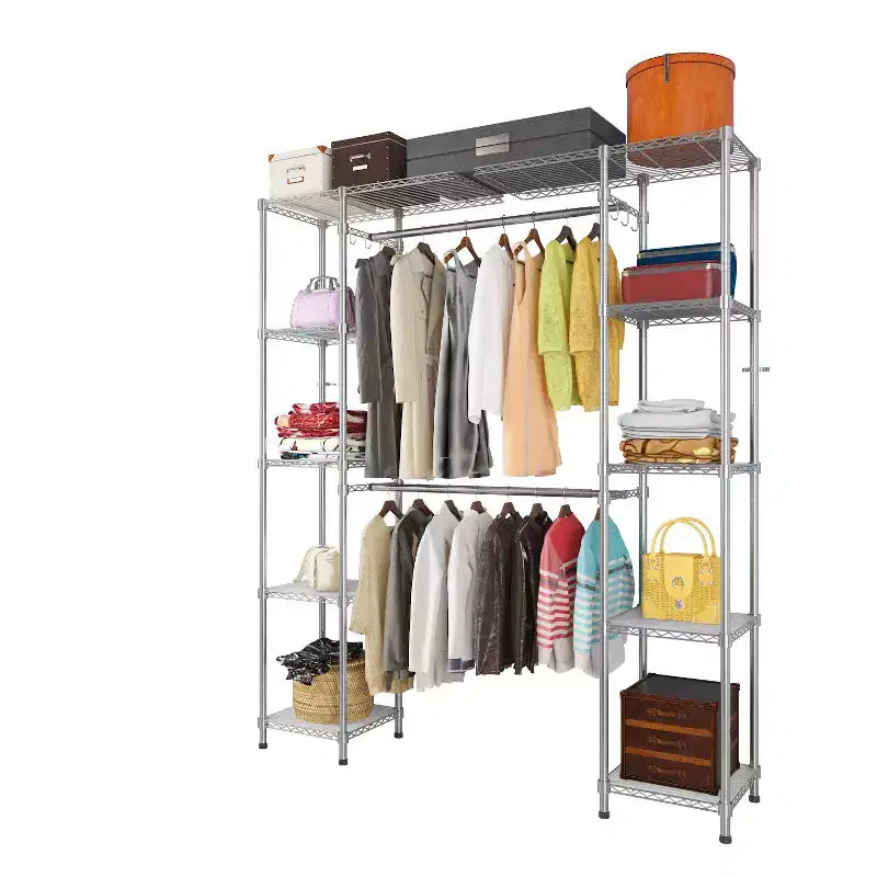 Porte-manteau Karl Home en acier au carbone plaqué argent 147x35x180 cm