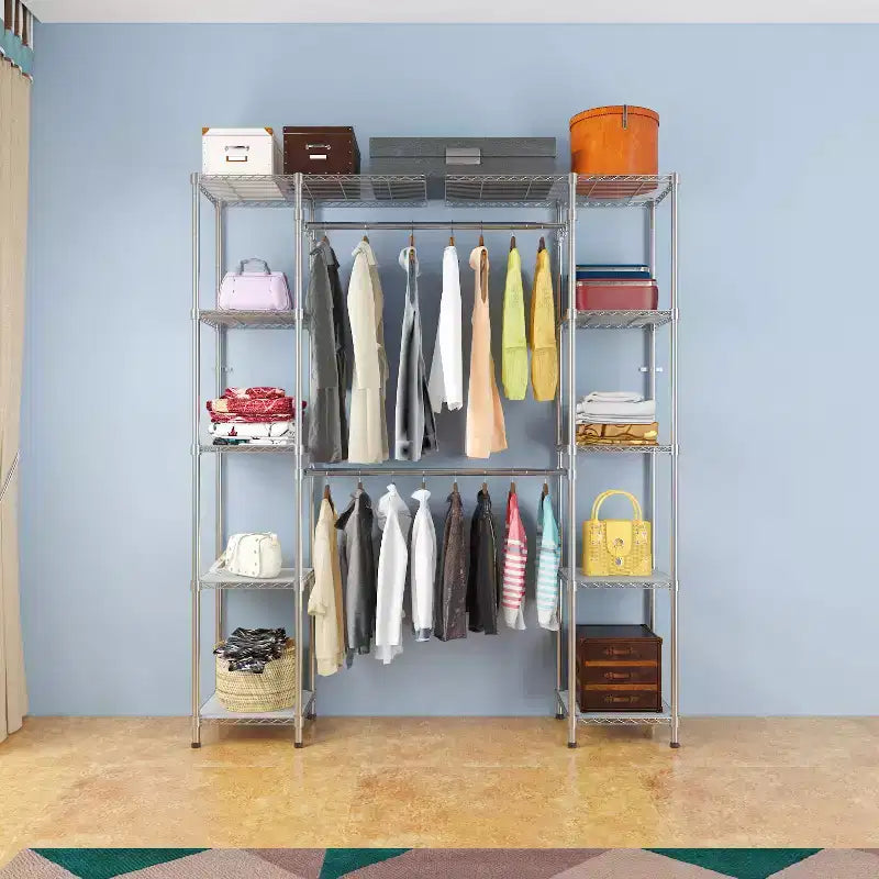 Porte-manteau Karl Home en acier au carbone plaqué argent 147x35x180 cm