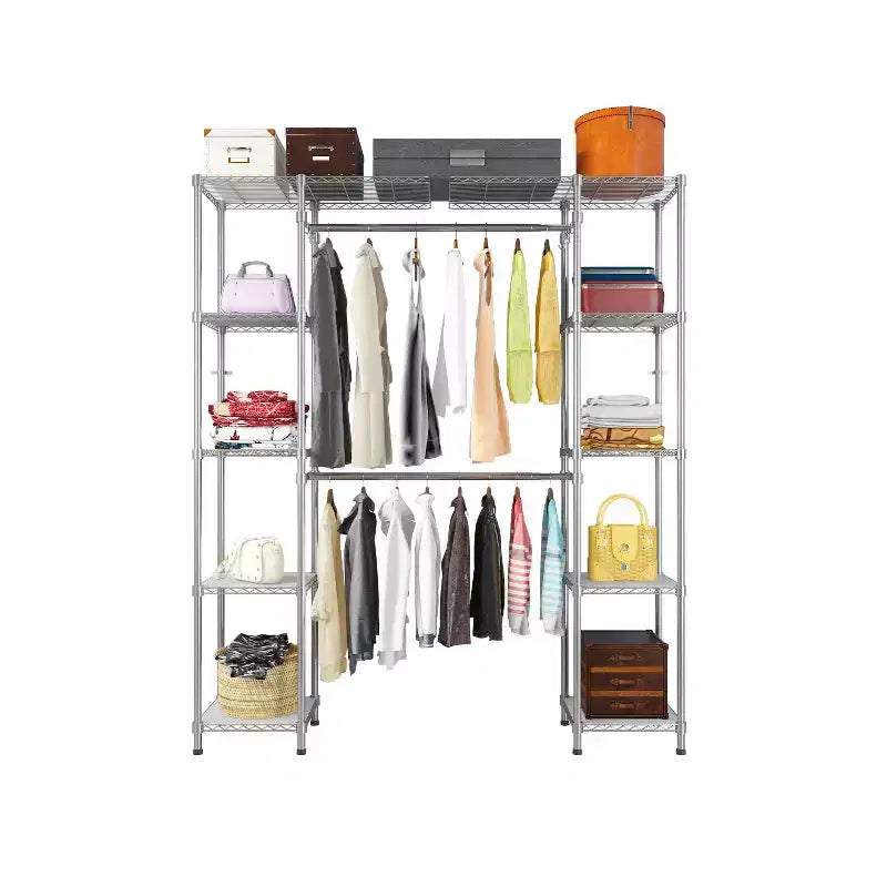 Porte-manteau Karl Home en acier au carbone plaqué argent 147x35x180 cm