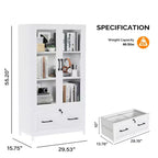 Karl Home Classeurs 1 tiroir en MDF (panneau de fibres à densité moyenne) blanc, 75 cm de large