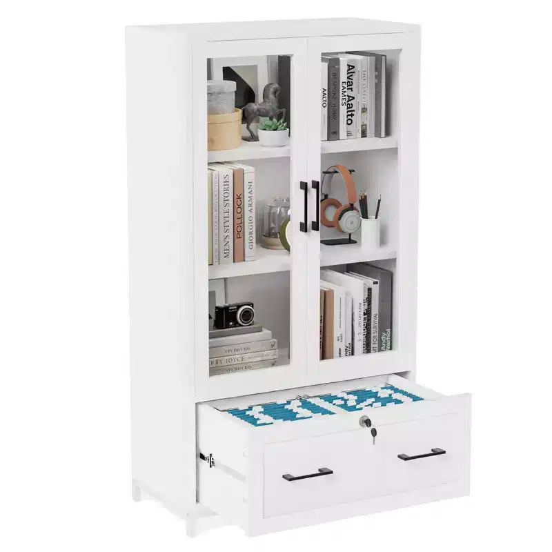 Karl Home Classeurs 1 tiroir en MDF (panneau de fibres à densité moyenne) blanc, 75 cm de large