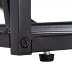 Table d'appoint C-forme en fer démontable simple couche, panneau de densité marron, PVC noir laqué, 30.5*21*54cm