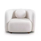 Fauteuil canapé Accent Square, Fauteuil nuage individuel rembourré en tissu bouclé, Fauteuil de style Japandi pour salon, Canapé 1 place