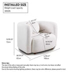 Fauteuil canapé Accent Square, Fauteuil nuage individuel rembourré en tissu bouclé, Fauteuil de style Japandi pour salon, Canapé 1 place