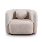 Fauteuil canapé Accent Square, Fauteuil nuage individuel rembourré en tissu bouclé, Fauteuil de style Japandi pour salon, Canapé 1 place