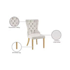 Meridian Furniture, chaises de salle à manger Carmen en velours, lot de 2