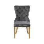 Meridian Furniture, chaises de salle à manger Carmen en velours, lot de 2