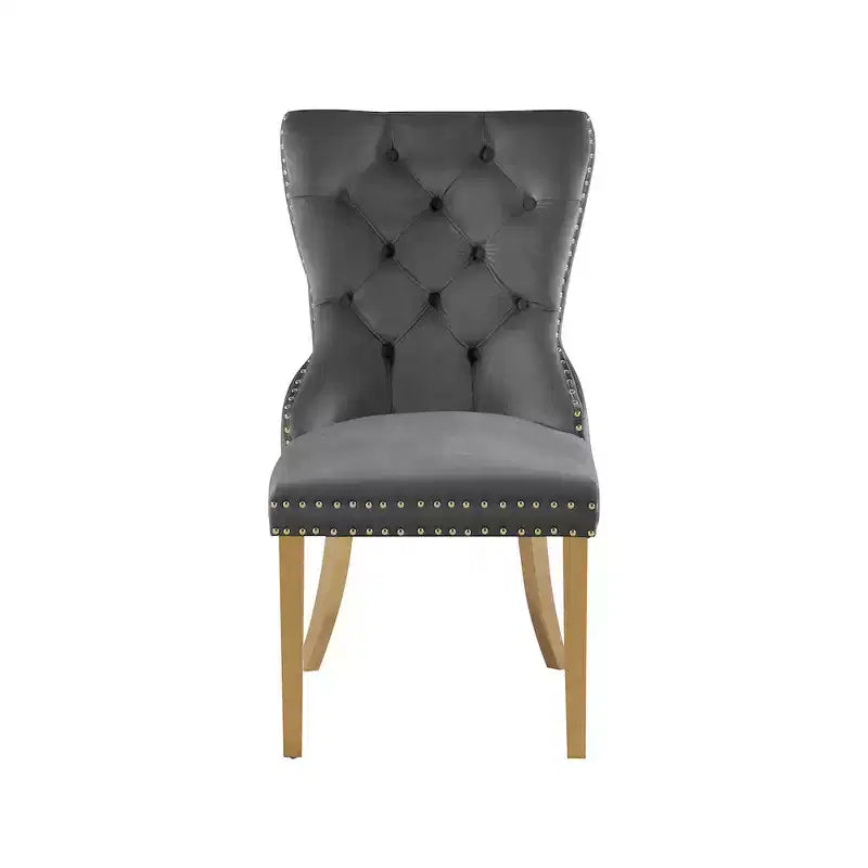 Meridian Furniture, chaises de salle à manger Carmen en velours, lot de 2