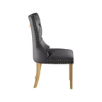 Meridian Furniture, chaises de salle à manger Carmen en velours, lot de 2