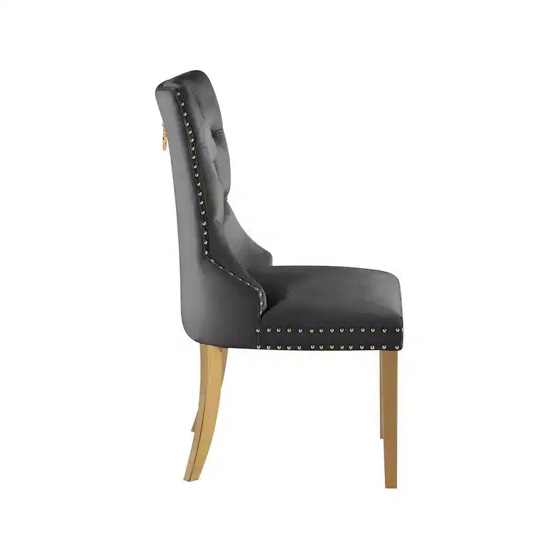 Meridian Furniture, chaises de salle à manger Carmen en velours, lot de 2