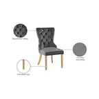 Meridian Furniture, chaises de salle à manger Carmen en velours, lot de 2