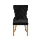 Meridian Furniture, chaises de salle à manger Carmen en velours, lot de 2
