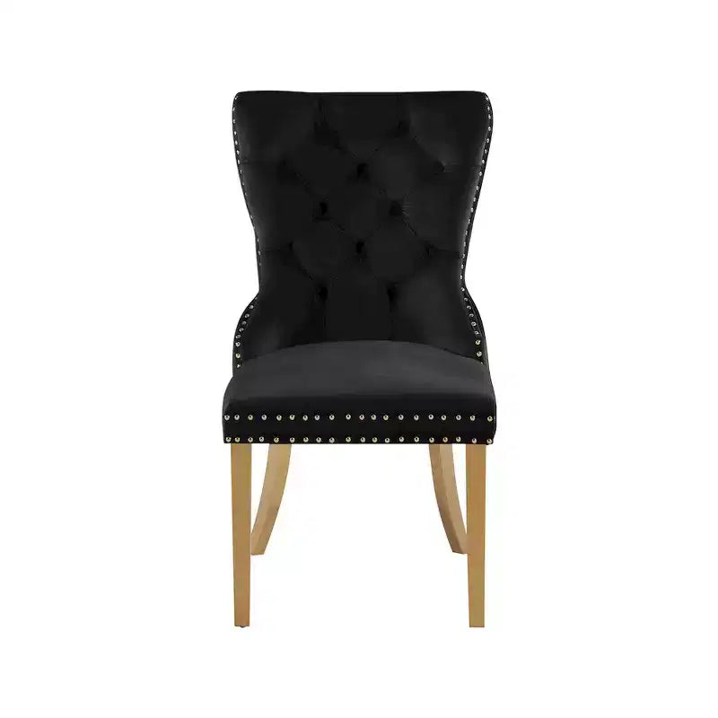 Meridian Furniture, chaises de salle à manger Carmen en velours, lot de 2