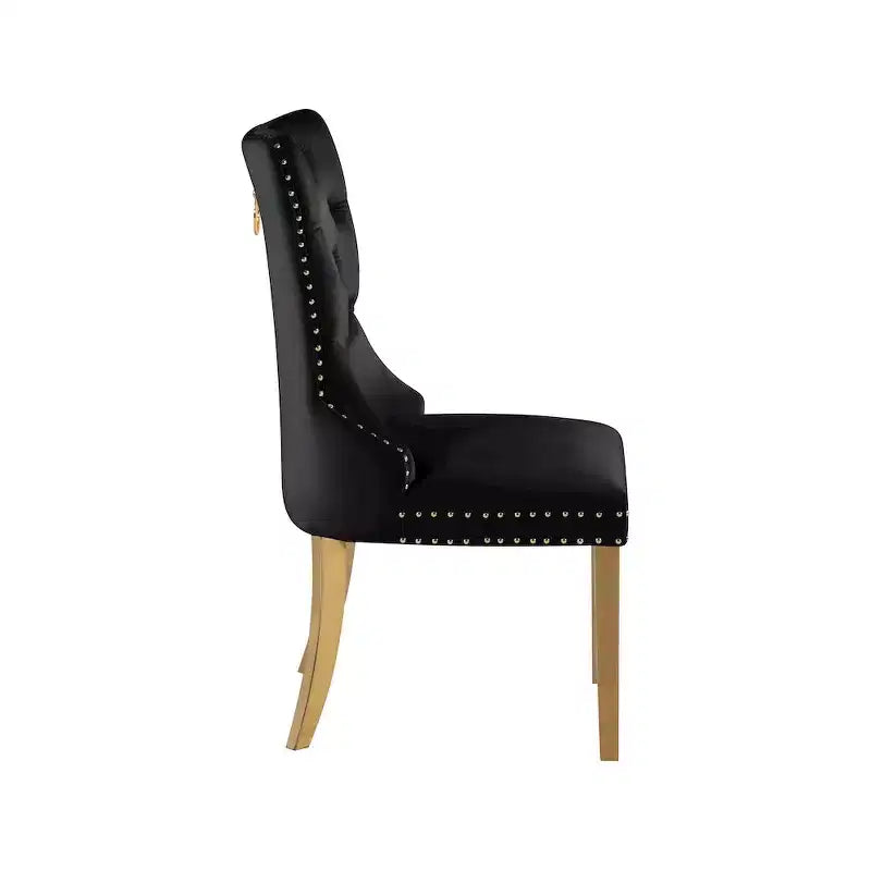 Meridian Furniture, chaises de salle à manger Carmen en velours, lot de 2