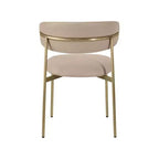 Meridian Furniture, Chaises de salle à manger Lupita en cuir végétalien taupe, lot de 2
