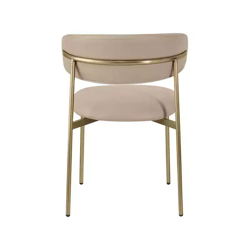 Meridian Furniture, Chaises de salle à manger Lupita en cuir végétalien taupe, lot de 2