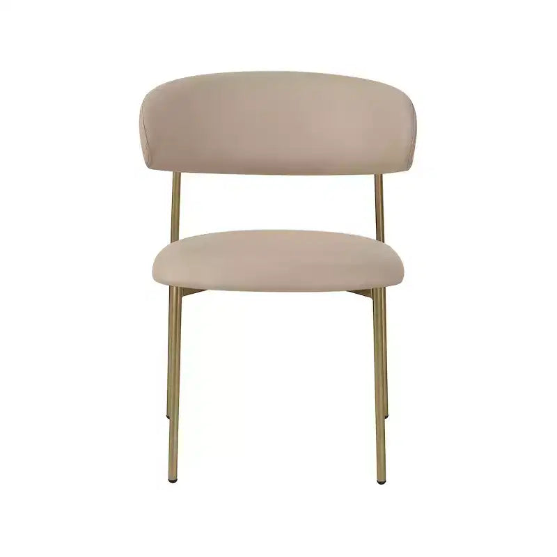 Meridian Furniture, Chaises de salle à manger Lupita en cuir végétalien taupe, lot de 2