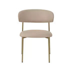 Meridian Furniture, Chaises de salle à manger Lupita en cuir végétalien taupe, lot de 2