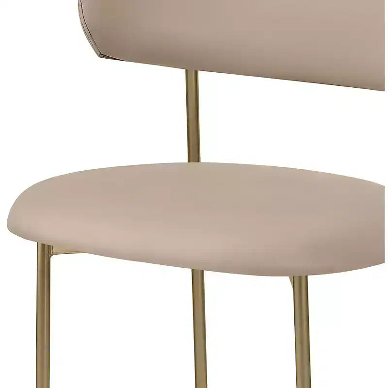 Meridian Furniture, Chaises de salle à manger Lupita en cuir végétalien taupe, lot de 2
