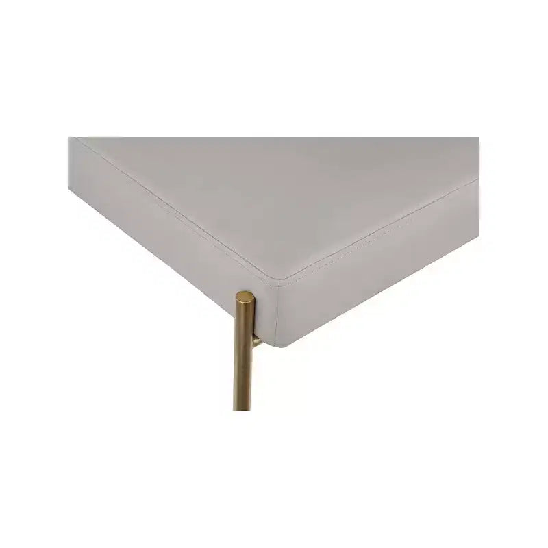 Meridian Furniture, Chaises de salle à manger Carly avec assise en cuir végétalien couleur taupe et dossier en tissu bouclé, ensemble de 2
