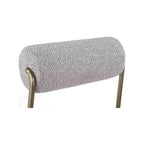 Meridian Furniture, Chaises de salle à manger Carly avec assise en cuir végétalien couleur taupe et dossier en tissu bouclé, ensemble de 2