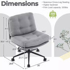 Karl Home | Chaise de bureau et de maquillage 25,2 pouces