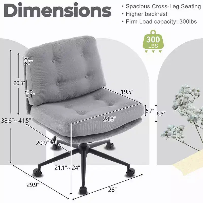 Karl Home | Chaise de bureau et de maquillage 25,2 pouces