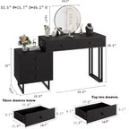 Coiffeuse avec miroir et lumières, Coiffeuse de maquillage avec 5 tiroirs pour chambre à coucher