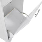 Îlot de cuisine cannelé avec meuble de rangement pour poubelle, Îlots de cuisine roulants sur roulettes avec tiroir