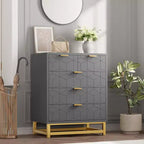 Commode à 5 tiroirs pour chambre à coucher, commode avec base en métal, armoire de rangement moderne pour salon, couloir, placard