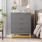 Commode à 5 tiroirs pour chambre à coucher, commode avec base en métal, armoire de rangement moderne pour salon, couloir, placard