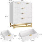 Commode à 5 tiroirs pour chambre à coucher, commode avec base en métal, armoire de rangement moderne pour salon, couloir, placard