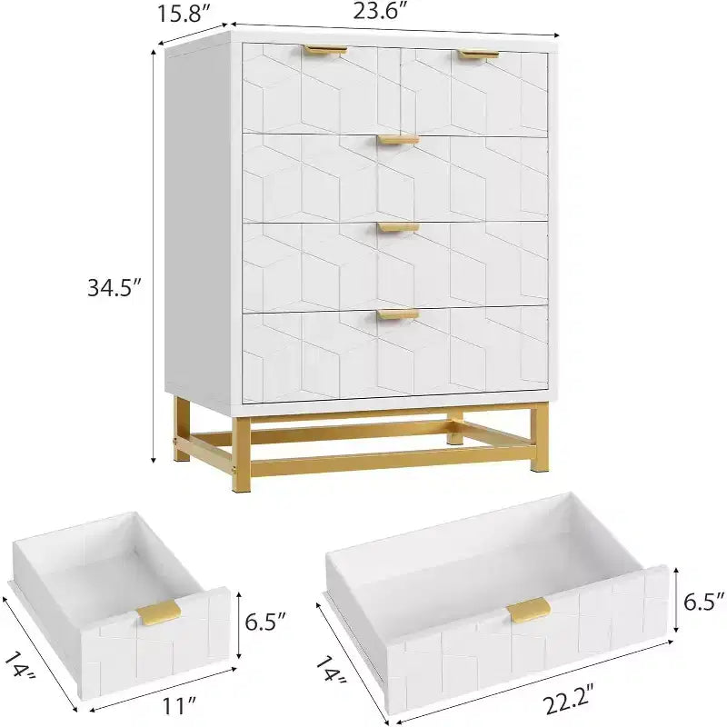 Commode à 5 tiroirs pour chambre à coucher, commode avec base en métal, armoire de rangement moderne pour salon, couloir, placard