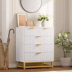 Commode à 5 tiroirs pour chambre à coucher, commode avec base en métal, armoire de rangement moderne pour salon, couloir, placard
