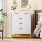 Commode à 5 tiroirs pour chambre à coucher, commode avec base en métal, armoire de rangement moderne pour salon, couloir, placard