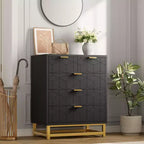 Commode à 5 tiroirs pour chambre à coucher, commode avec base en métal, armoire de rangement moderne pour salon, couloir, placard