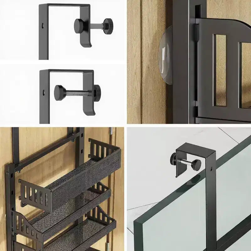 Étagère de porte en métal à 10 niveaux, suspendue, avec panier réglable, organisateur de porte, organisateur suspendu pour salle de bain, cuisine
