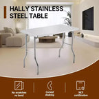Table de travail commerciale 60 pouces, poste de travail, table pliante en acier inoxydable avec pied de réglage en métal