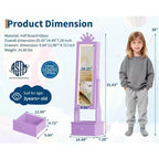 Armoire à bijoux pour enfants avec miroir pleine longueur, organiseur à bijoux autoportant de 46 pouces avec tiroirs de rangement, meuble à bijoux pour enfants