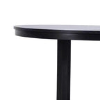 PexFix 45 x 45 Table de salle à manger de ferme en bois massif plateau rond texturé en bois avec base en X croisé pour salles à manger modernes et réunions de famille Noir
