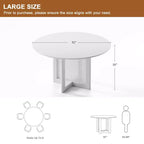PexFix Table de salle à manger et de cuisine de ferme 132 x 132 cm, table de cuisine ronde noire avec pieds en rotin tressé pour cuisine, bar, salon
